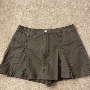 Zara Pleated Olive Skort - Women Shorts